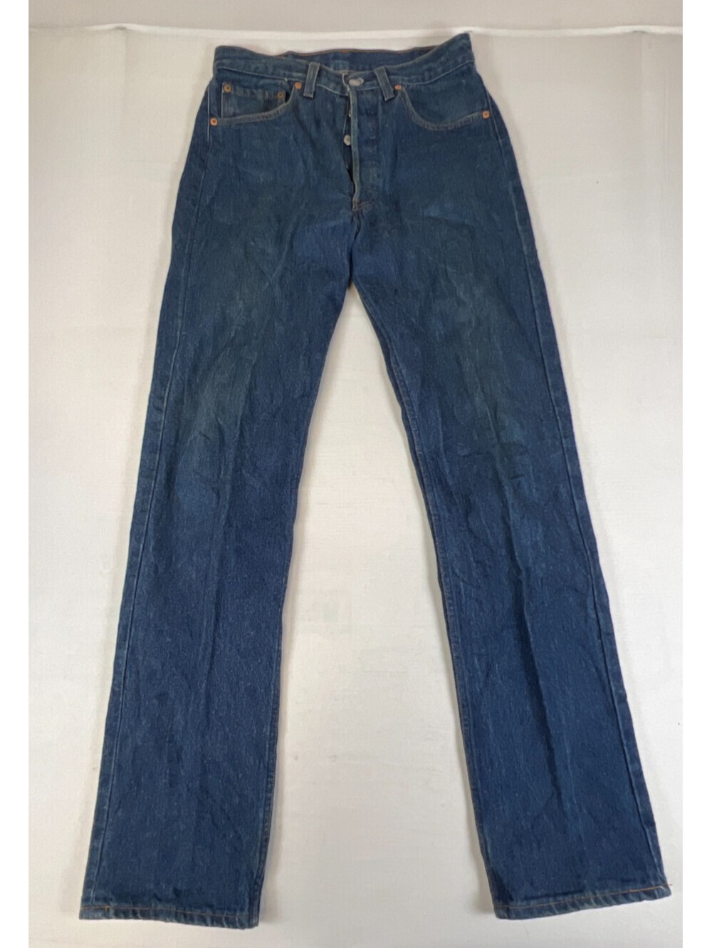 Vintage 91' Levi's 501 Made in USA Men 31x34 Dark Blue Straight Leg Denim Jeans